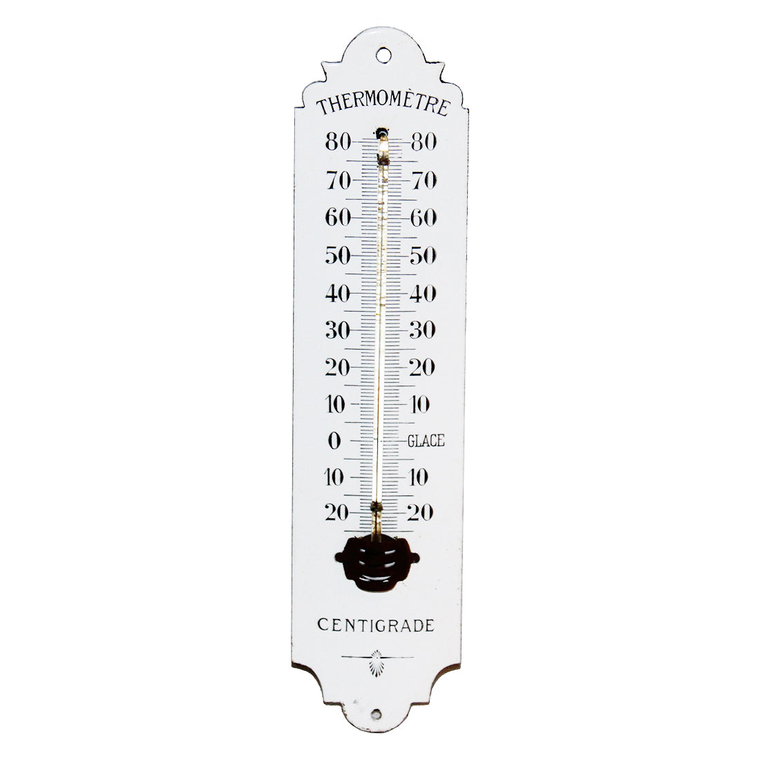 Thermomètre extérieur décoratif émaillé ivoire clair émail Thermomètre extérieur décoratif émaillé ivoire clair émail