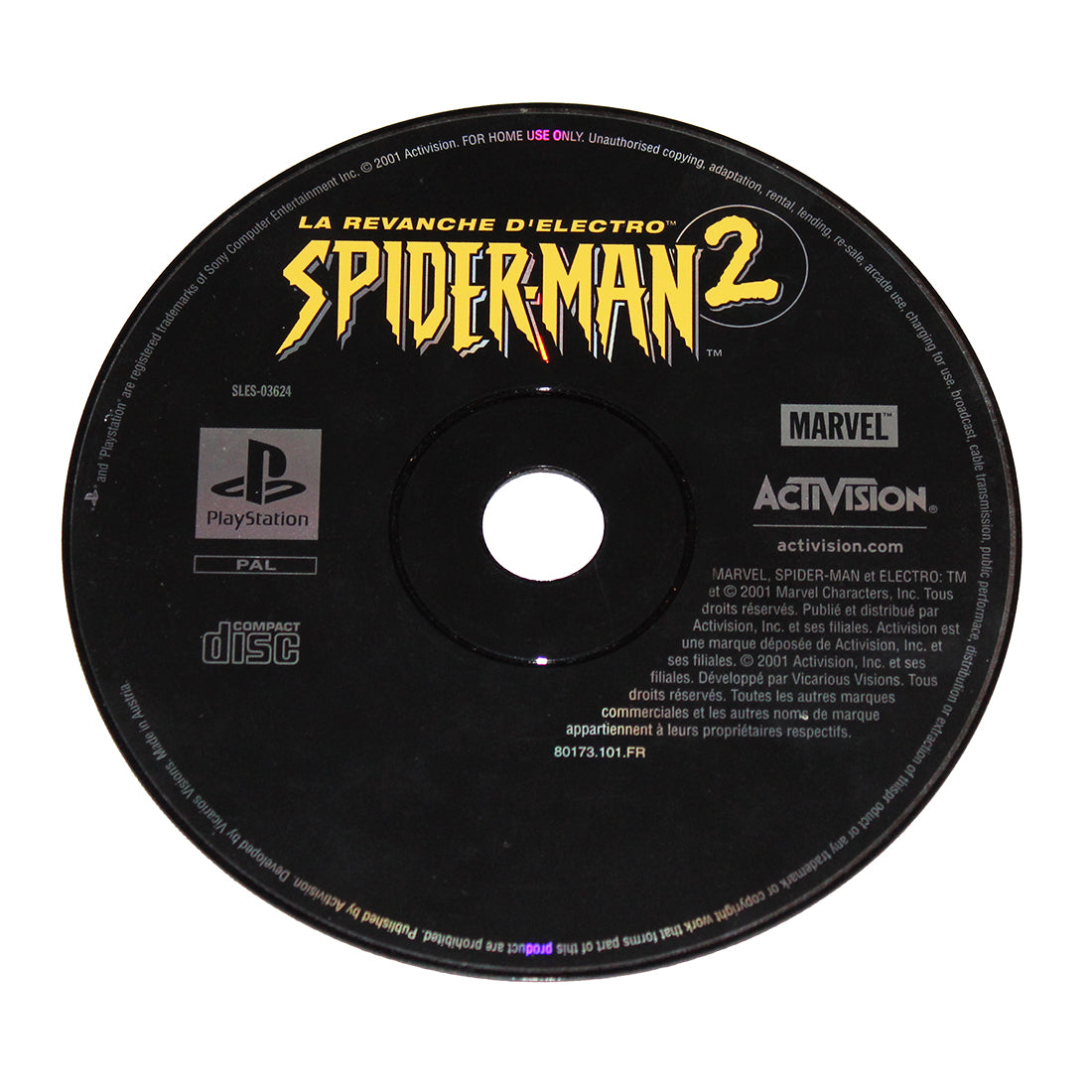Sony Playstation PS1 - Spider-Man 2 : La Revenche d'Electro - Notice Sony Playstation PS1 - Spider-Man 2 : La Revenche d'Electro - Notice