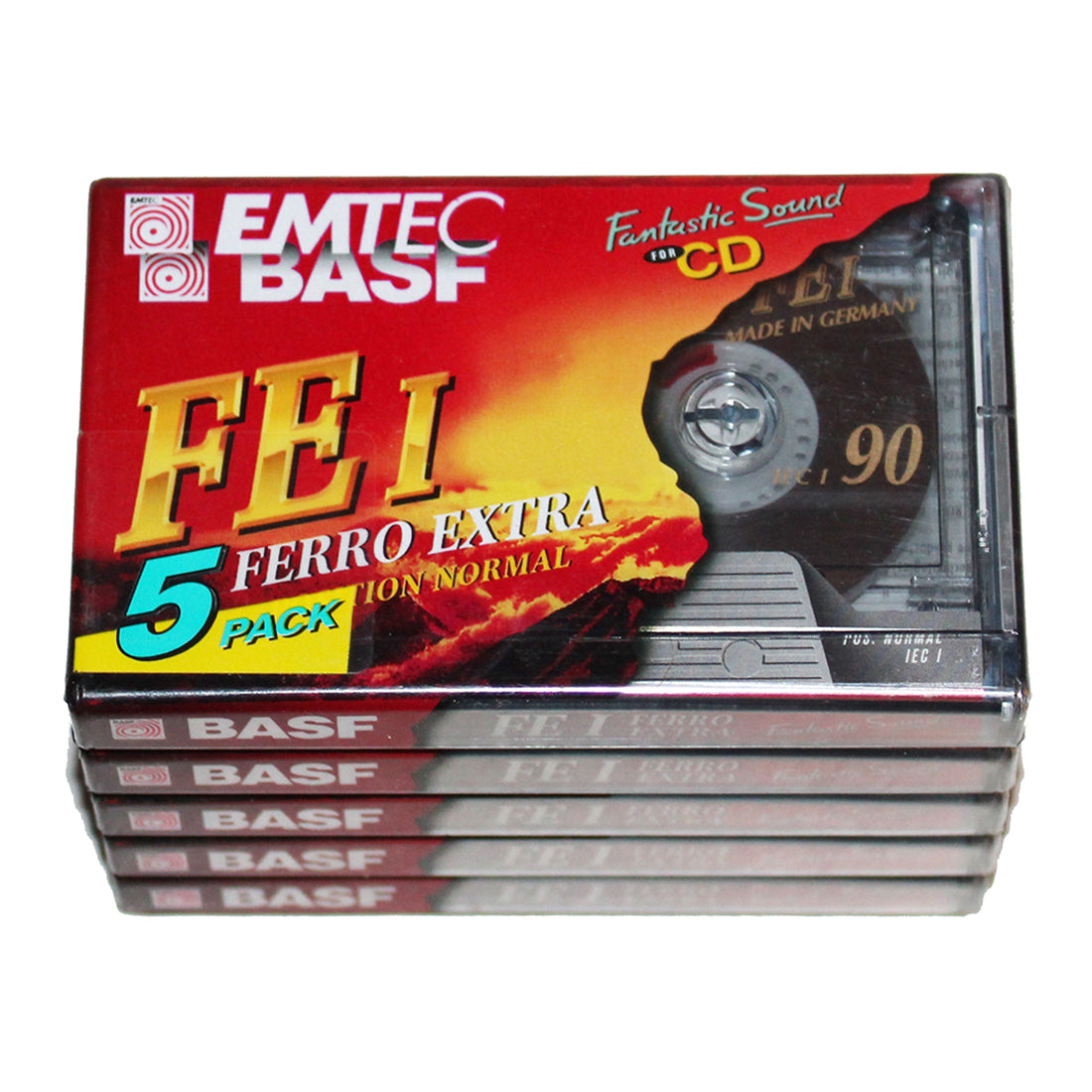 Lot De 5 Cassettes Audio Emtec Ferro Extra FE I 60 Min - Neuves (dont 1 Sans Blister)
