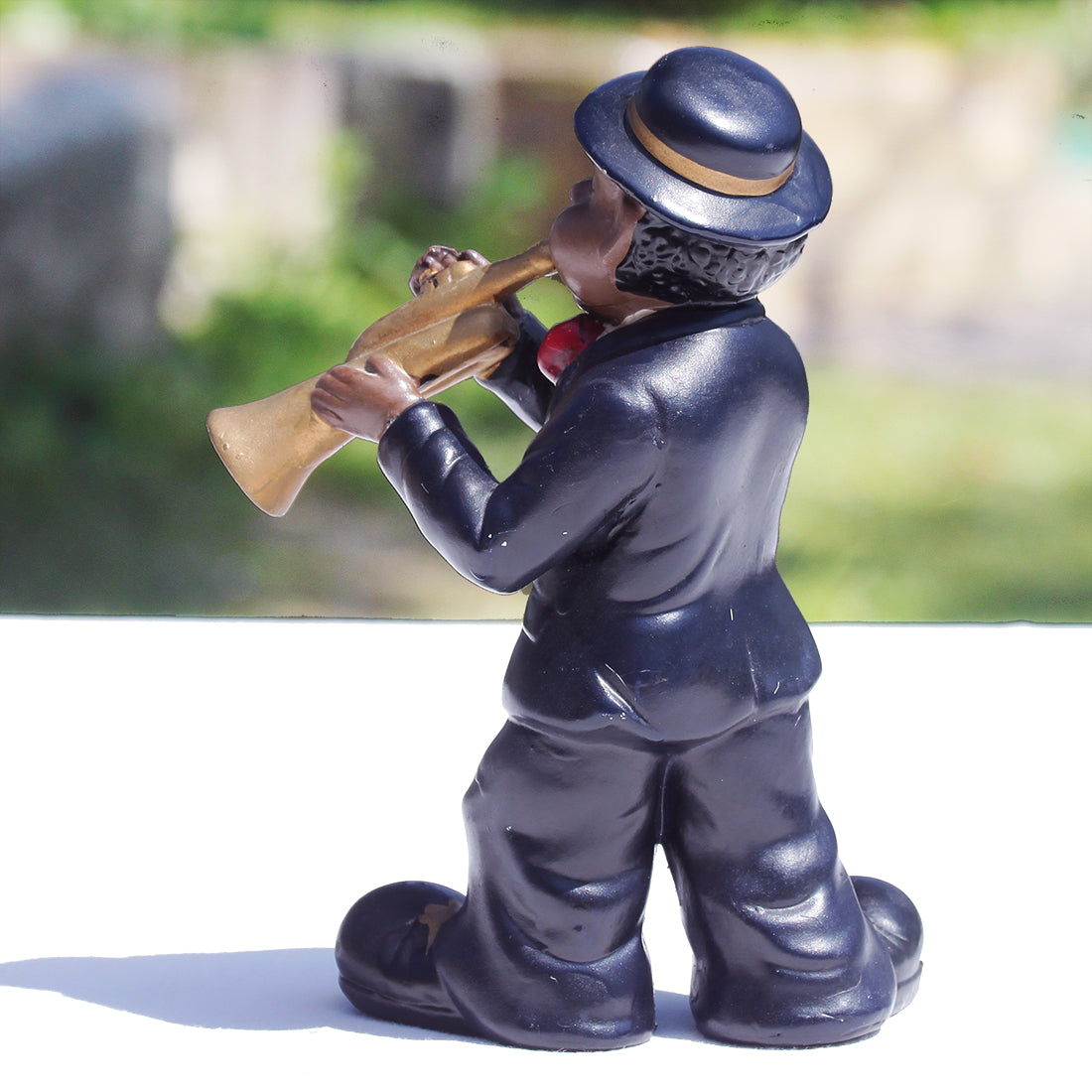 Figurine Musicien Breton En Résine Argentée - Vintage - Collection