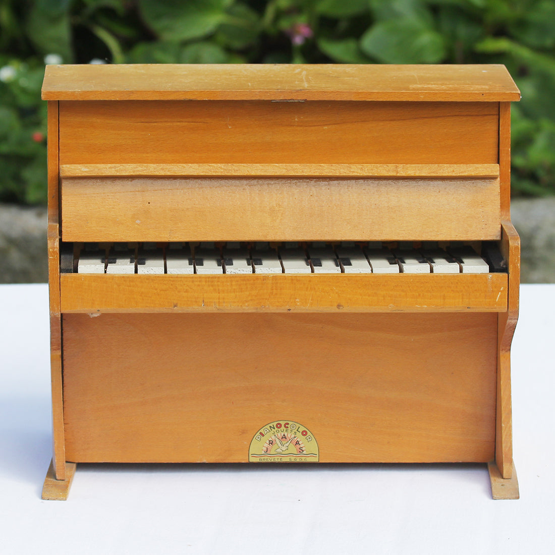 Jouet ancien petit piano en bois Pianocolor Jouets JRAAS des années 1960