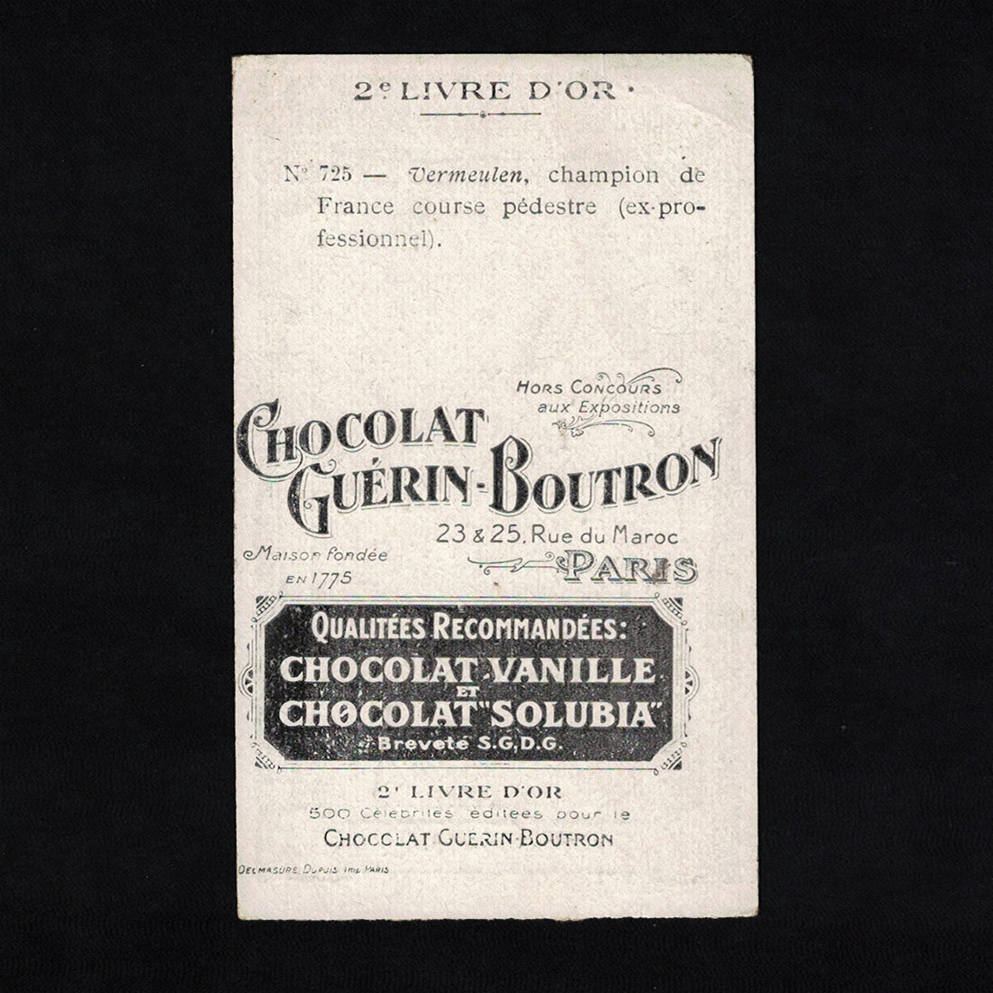 Chromo Ancien Guérin-Boutron Publicitaire Le Commerçant - 95x60 Mm - Bon État