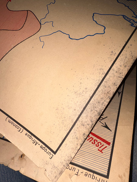 Carte scolaire vintage recto-verso – Europe économique / Afrique économique