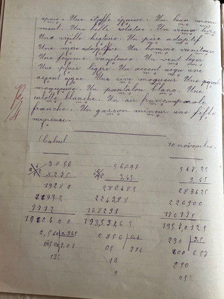 Ancien cahier d’école / d’écolier « Cahier de Devoirs » – Cuelle Joseph, 1891