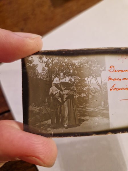 Ancienne plaque photo stéréoscopique en verre / 1906 / Madagascar - Soavinandriana