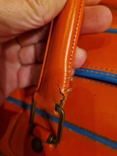 Sac de sport vintage Adidas orange / made by MFS France / années 1970