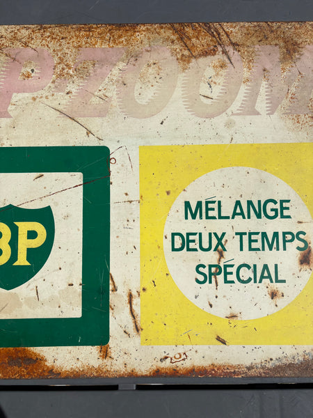 Plaque publicitaire ancienne BP-ZOOM – tôle lithographiée double face
