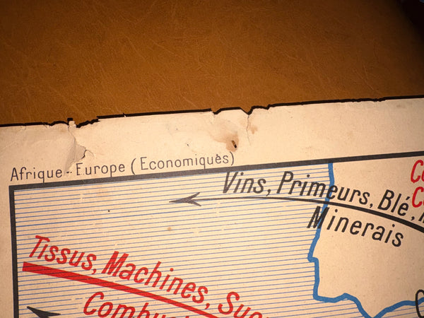 Carte scolaire vintage recto-verso – Europe économique / Afrique économique