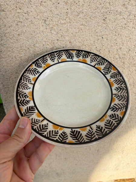 Lot de 4 assiettes à dessert anciennes KG Lunéville modèle Mimosa – Décor Art Déco