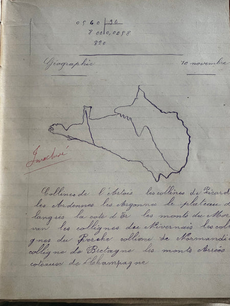 Ancien cahier d’école / d’écolier « Cahier de Devoirs » – Cuelle Joseph, 1891