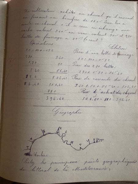 Ancien cahier d’école / d’écolier « Cahier de Devoirs » – Cuelle Joseph, 1891