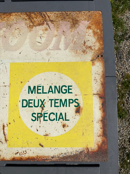 Plaque publicitaire ancienne BP-ZOOM – tôle lithographiée double face