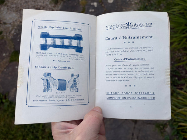 Brochure Sandow Grip Dumb Bell – Haltère à ressorts / Eugène Sandow
