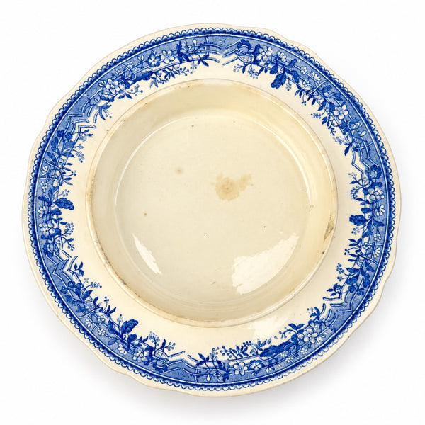 Beurrier ancien Villeroy & Boch – Modèle Burgenland, décor bleu sur fond blanc