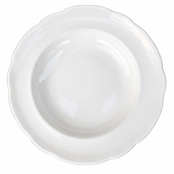 Lot de 4 assiettes creuses anciennes Pyroblan Sarreguemines – Porcelaine hôtelière vitrifiée