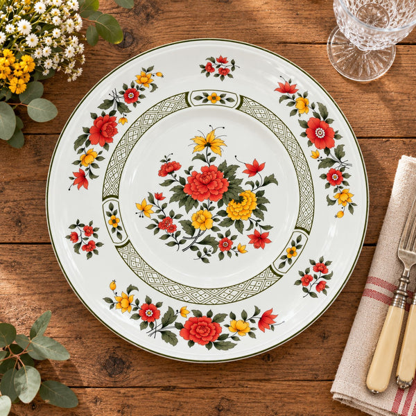 Assiette de présentation Villeroy & Boch Summerday en vitro-porcelaine à décor floral