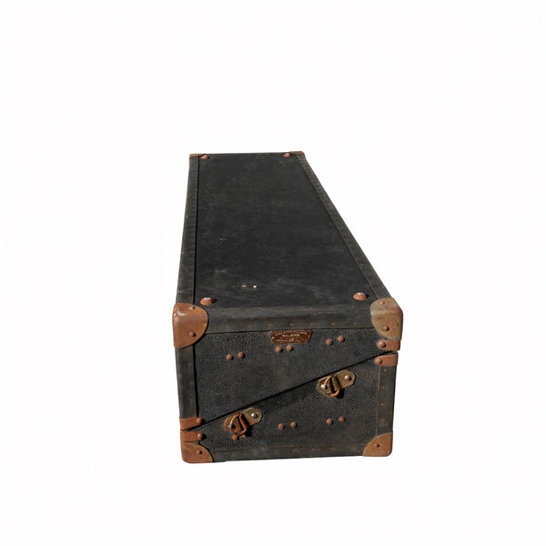 Malle ancienne de représentant Malles Doyon – valise noire de commerce