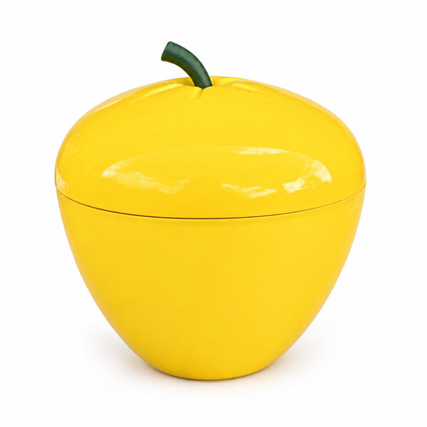 Seau à glaçons en plastique vintage en forme de pomme jaune pop – Années 1970