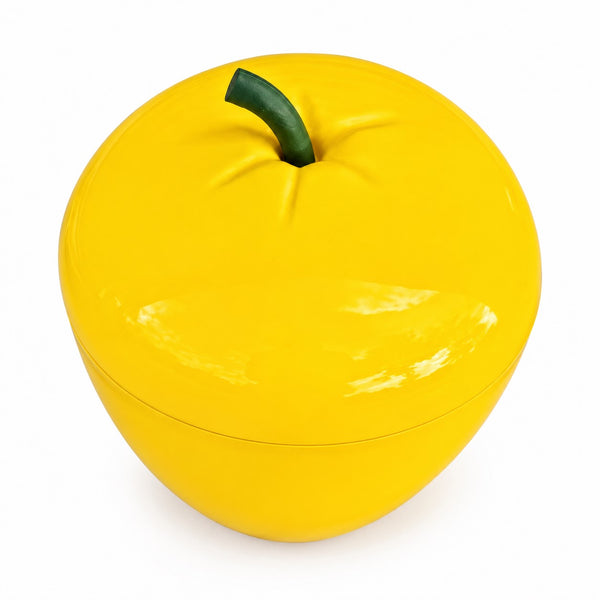 Seau à glaçons en plastique vintage en forme de pomme jaune pop – Années 1970
