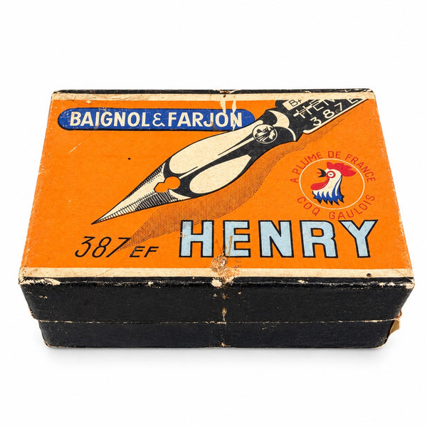 Boîte ancienne de plumes Baignol & Farjon, modèle Henry 387 EF