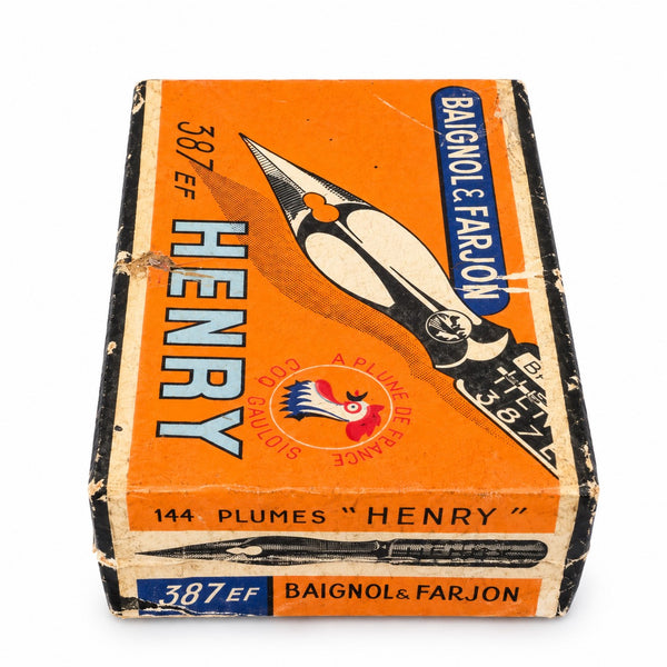 Boîte ancienne de plumes Baignol & Farjon, modèle Henry 387 EF