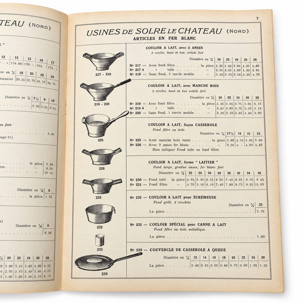 Catalogue ancien Société Industrielle de Ferblanterie S.I.F. – Articles de ménage – Février 1933