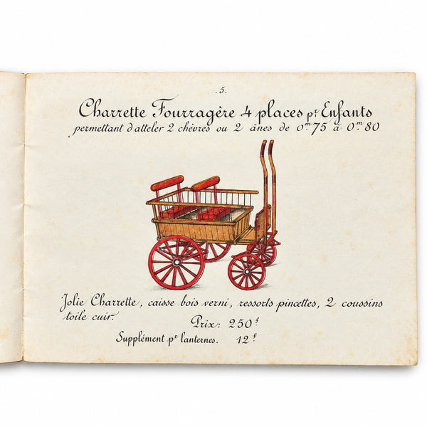 Petit catalogue publicitaire ancien Vincent Fils – Voitures attelées pour chèvres, ânes et poneys, Paris