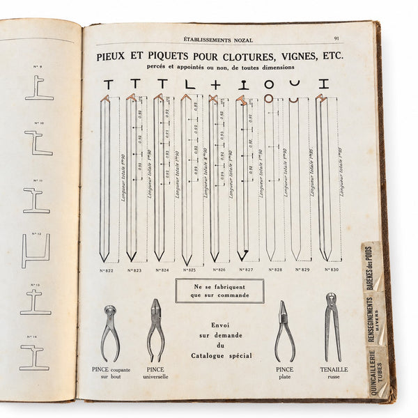 Ancien catalogue industriel Établissements Nozal – Fers, tôles et aciers – 1926