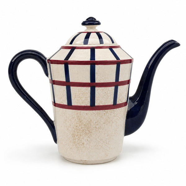 Cafetière / verseuse à café HBCM Creil & Montereau “Béarn” en faïence craquelée
