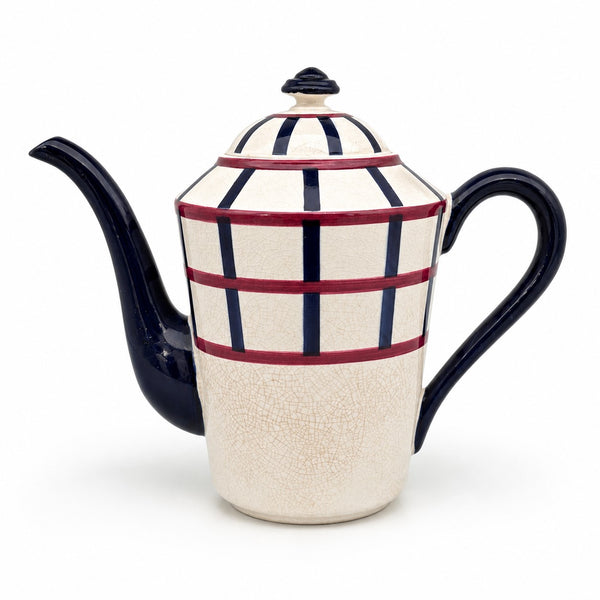 Cafetière / verseuse à café HBCM Creil & Montereau “Béarn” en faïence craquelée