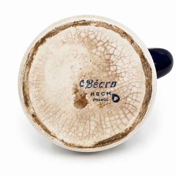 Cafetière / verseuse à café HBCM Creil & Montereau “Béarn” en faïence craquelée