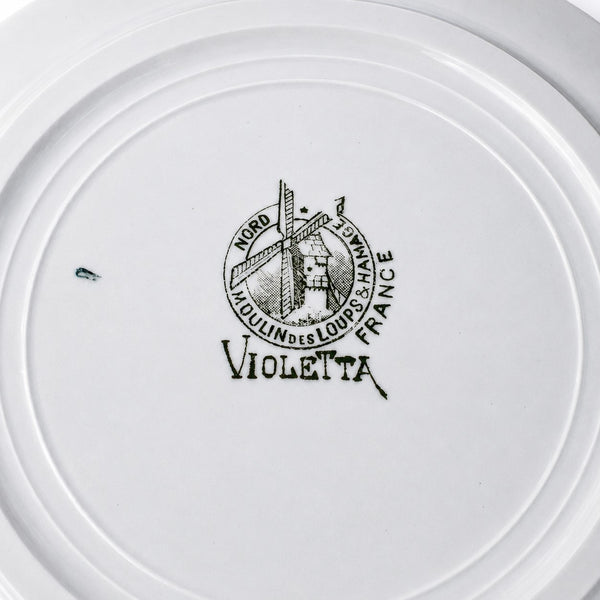 Lot de 3 assiettes creuses anciennes en faïence Violetta – Moulin des Loups & Hamage