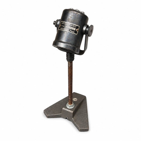 Microphone ancien Mélodium Mélodynamic 75A fin des années 1940 – début des années 1950