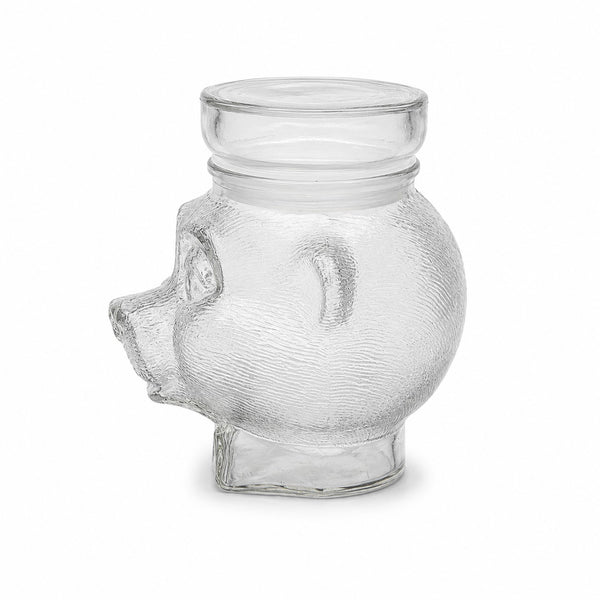 Bocal / pot à bonbons vintage en verre moulé en forme de tête d’ourson