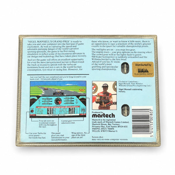 Jeu vidéo Nigel Mansell’s Grand Prix sur cassette – Amstrad CPC 464 – avec notice VF