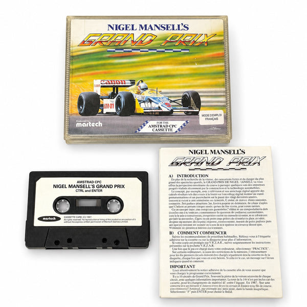Jeu vidéo Nigel Mansell’s Grand Prix sur cassette – Amstrad CPC 464 – avec notice VF