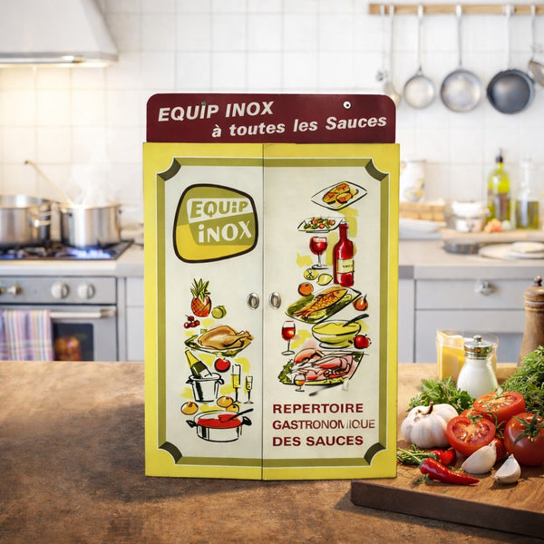Répertoire gastronomique des sauces - Présentoir publicitaire EQUIP INOX vintage