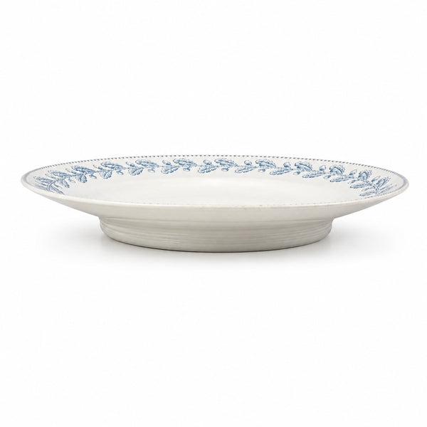 Assiette montée ancienne en faïence U&C Sarreguemines modèle « Chêne »