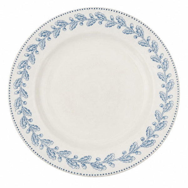 Assiette montée ancienne en faïence U&C Sarreguemines modèle « Chêne »