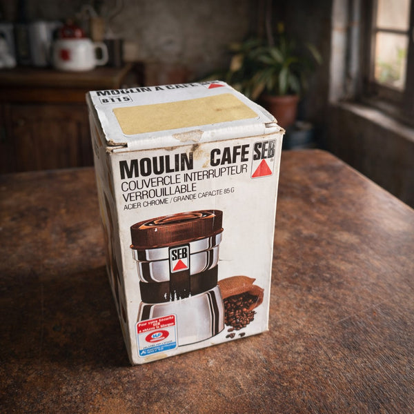 Moulin à café électrique SEB Type 8115 – Acier chromé – Grande capacité 85 g – Avec boîte