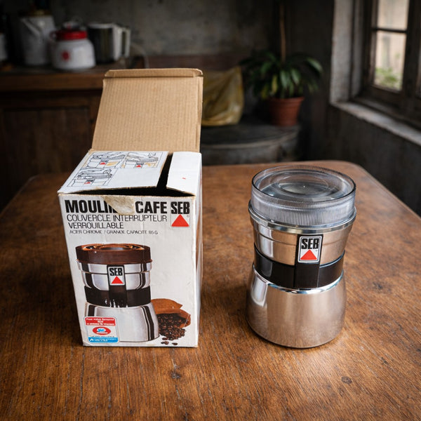 Moulin à café électrique SEB Type 8115 – Acier chromé – Grande capacité 85 g – Avec boîte