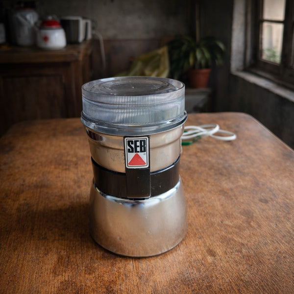 Moulin à café électrique SEB Type 8115 – Acier chromé – Grande capacité 85 g – Avec boîte