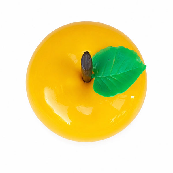 Seau à glaçons vintage en plastique jaune foncé en forme de pomme avec couvercle