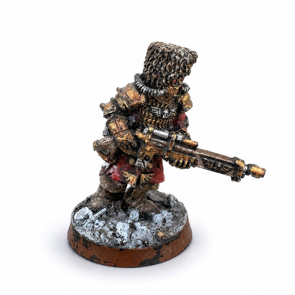 Figurine métal peinte Vostroyan Firstborn avec fusil laser – Garde Impériale Warhammer 40,000
