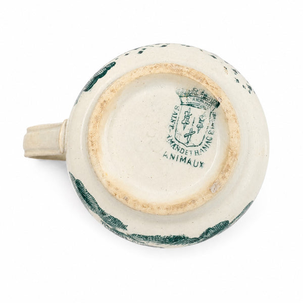 Tasse à café ancienne en faïence Saint-Amand & Hamage – Modèle « Animaux »
