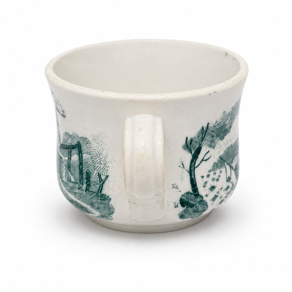 Tasse à café ancienne en faïence Saint-Amand & Hamage – Modèle « Animaux »