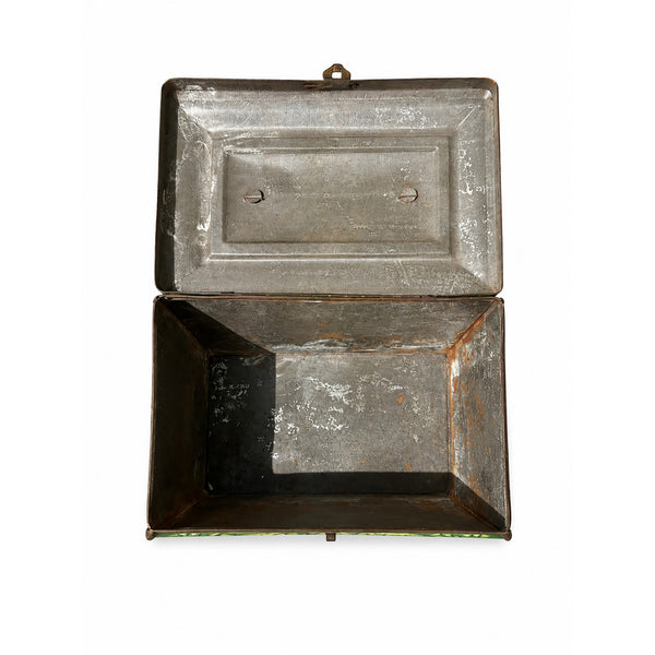 Boîte à biscuits ancienne en tôle lithographiée à décor de pêche et scènes maritimes – Début XXe siècle
