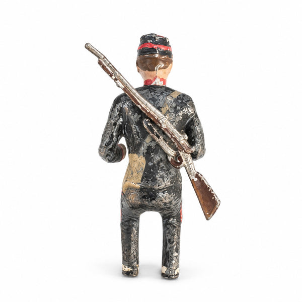 Figurine ancienne soldat d’artillerie à cheval assis avec fusil CBG Mignot – 3e grandeur