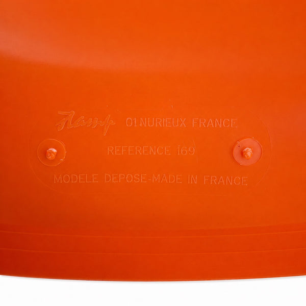 Tabouret Tam Tam vintage orange en plastique Stamp, modèle 169, Henry Massonnet, années 1970