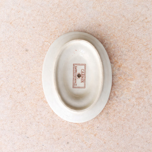 Moutardier ancien en faïence sans couvercle – Modèle Carmen – Sarreguemines